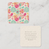 パステルデザイナーアーティストフラワーパターンレディース コーリングカード (正面/裏面)