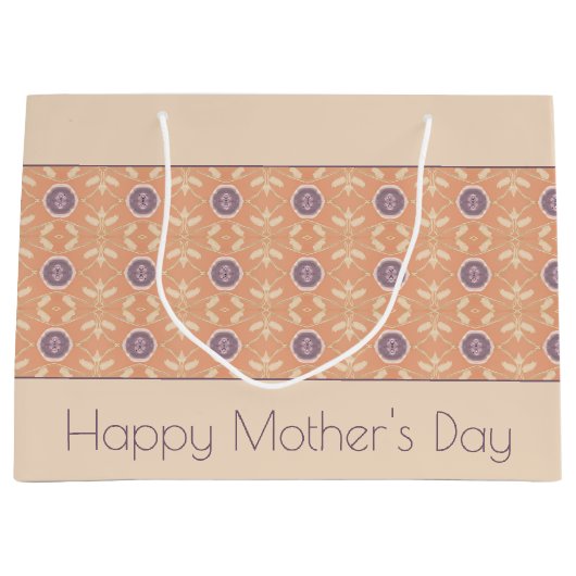 パステルデザインウィズピーチ ラージペーパーバッグ (正面)