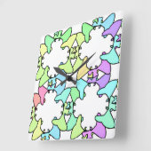 パステルデザイン スクエア壁時計 (傾斜)
