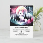 パステルデジタルキャット誕生日 招待状 (スタンド正面)