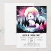 パステルデジタルキャット誕生日 招待状 (正面/裏面)