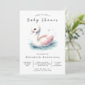 パステルデジタルスワンベビーシャワー 招待状 (スタンド正面)