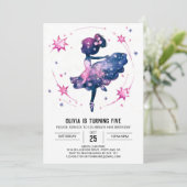 パステルデジタルバレリーナ誕生日 招待状 (スタンド正面)
