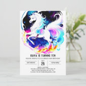 パステルデジタルホース誕生日 招待状 (スタンド正面)