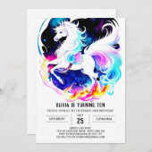 パステルデジタルホース誕生日 招待状 (正面/裏面)