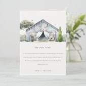 パステルデュスキー素朴納屋周囲の庭ファームテーマ結婚ズ サンキューカード (スタンド正面)