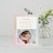 パステルデライトフォイル誕生の発表はがき 箔シーズンポストカード (立ち正面)