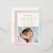 パステルデライトフォイル誕生の発表はがき 箔シーズンポストカード (正面/裏面)