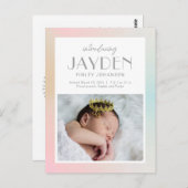 パステルデライトモダン生誕発表葉書 ポストカード (正面/裏面)