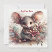 パステルトゥルーラブウォーターカラーマウスバレンタイン シーズンカード (正面)