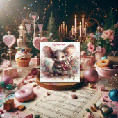 パステルトゥルーラブウォーターカラーマウスバレンタイン シーズンカード