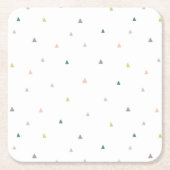 パステルトライアングルドールパターン スクエアペーパーコースター (正面)