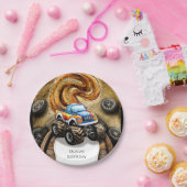 パステルトラックモンスタートラック誕生日 ペーパープレート (パーティー)