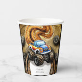 パステルトラックモンスタートラック誕生日 紙コップ (正面)
