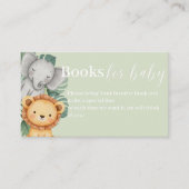 パステルトロピカルサファリ動物の本ベビー 名刺 (正面)