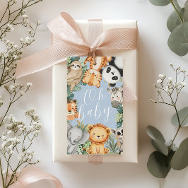 パステルトロピカルジャングルサファリベビーシャワーアニマル ギフトタグ