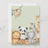 パステルトロピカルジャングルサファリ動物の誕生日 招待状 (裏面)