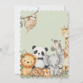 パステルトロピカルジャングルサファリ動物の誕生日 招待状 (裏面)