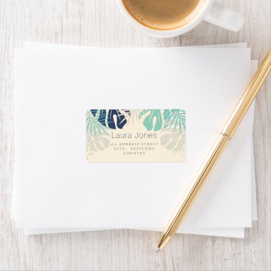 パステルトロピカルパームズビジュアルデザインアーティスト ラベル (インサイチュ)