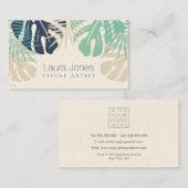 パステルトロピカルパームズビジュアルデザインアーティスト 名刺 (正面/裏面)