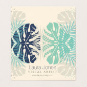 パステルトロピカルパームズビジュアルデザインアーティスト 名刺 (外部フラット)