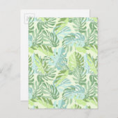 パステルトロピカルパーム葉 ポストカード (正面/裏面)