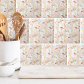 パステルトロピカルピンクフラミンゴパターン タイル