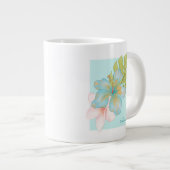 パステルトロピカルフローラブーケ任意の名前 ジャンボコーヒーマグカップ (正面右)