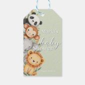 パステルトロピカルベビーシャワージャングルサファリ動物 ギフトタグ (裏面)