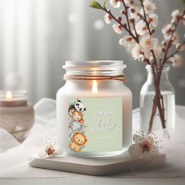 パステルトロピカルベビーシャワージャングルサファリ動物 スクエアシール