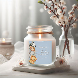 パステルトロピカルベビーシャワージャングルサファリ動物 スクエアシール