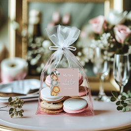 パステルトロピカルベビーシャワージャングルサファリ動物 スクエアシール