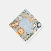 パステルトロピカルベビーシャワージャングルサファリ動物 スタンダードカクテルナプキン (角)