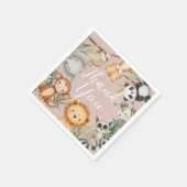 パステルトロピカルベビーシャワージャングルサファリ動物 スタンダードカクテルナプキン (角)