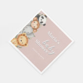 パステルトロピカルベビーシャワージャングルサファリ動物 スタンダードランチョンナプキン (角)