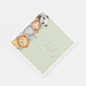 パステルトロピカルベビーシャワージャングルサファリ動物 スタンダードランチョンナプキン (角)