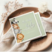 パステルトロピカルベビーシャワージャングルサファリ動物 スタンダードランチョンナプキン