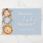 パステルトロピカルベビーシャワージャングルサファリ動物 スパークリングワインラベル (シングルラベル)