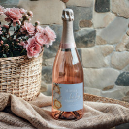 パステルトロピカルベビーシャワージャングルサファリ動物 スパークリングワインラベル