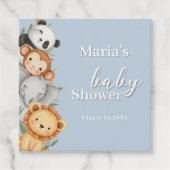 パステルトロピカルベビーシャワージャングルサファリ動物 フェイバータグ (正面)