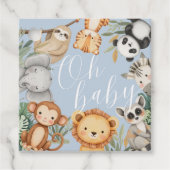 パステルトロピカルベビーシャワージャングルサファリ動物 フェイバータグ (正面)