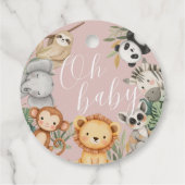 パステルトロピカルベビーシャワージャングルサファリ動物 フェイバータグ (裏面)