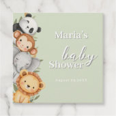 パステルトロピカルベビーシャワージャングルサファリ動物 フェイバータグ (正面)
