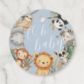 パステルトロピカルベビーシャワージャングルサファリ動物 フェイバータグ (裏面)