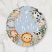 パステルトロピカルベビーシャワージャングルサファリ動物 フェイバータグ (正面)