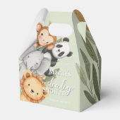 パステルトロピカルベビーシャワージャングルサファリ動物 フェイバーボックス (正面サイド)
