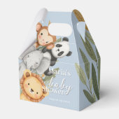 パステルトロピカルベビーシャワージャングルサファリ動物 フェイバーボックス (正面サイド)