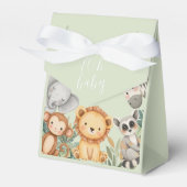 パステルトロピカルベビーシャワージャングルサファリ動物 フェイバーボックス (正面サイド)