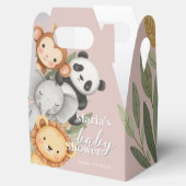 パステルトロピカルベビーシャワージャングルサファリ動物 フェイバーボックス (オープン)