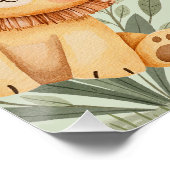 パステルトロピカルベビーシャワージャングルサファリ動物 ポスター (コーナー)